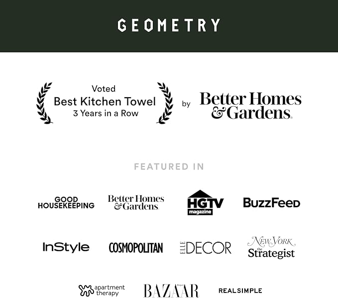 GEOMETRY Kitchen Tea Towels - Quick Dry Microfiber Dish Towels for Kitchen - Marrow 18" x 30" - 1 Pack