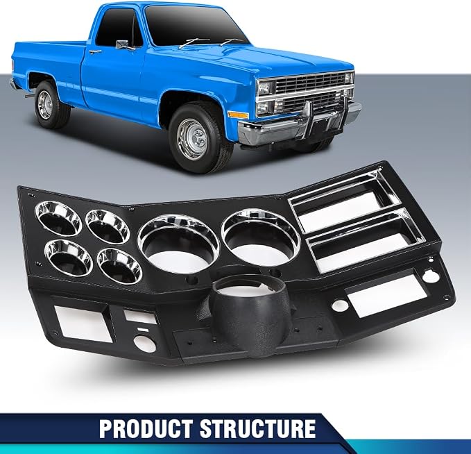 PIT66 Dash Bezel Panel Fit Chevy GMC Truck Blazer Suburban 1981-1983 | Lower Dashboard Trim with A/C & Wiper Switch Holes, Fits Chevy & GMC Trucks, Blazer, Suburban 1981-1983