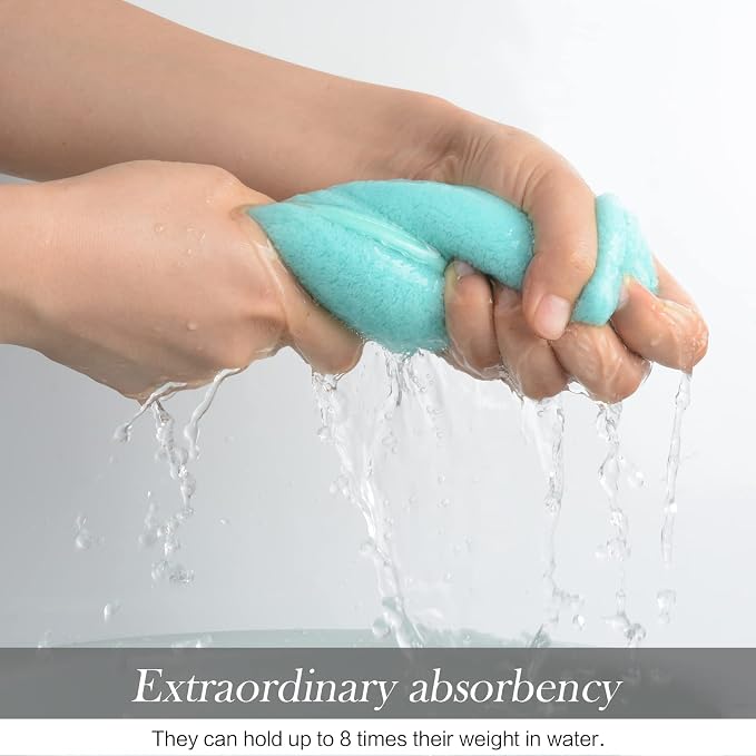 SINLAND Absorbent Coral Velvet Washcloth Ultra Soft Microfiber Face Towels 12 x 12 inch Multi-Purpose Face Cloths for Household and Sport