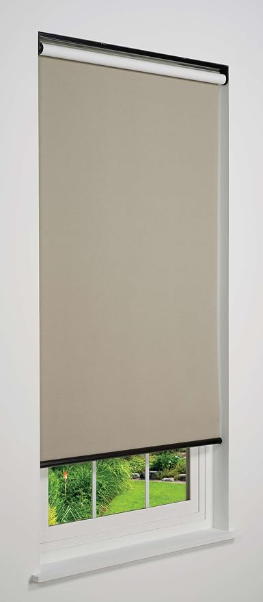 Customizable Cordless Blackout Sierra Collection Roller Shade, Taupe 30" to 35" W X 48" H (Arrives 1/4" Narrower)