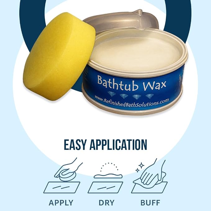 Ekopel 2K Bathtub Wax | Polish & Seal for Porcelain & Fiberglass Tubs | Watermark & Scum Repellent | Easy DIY Shine