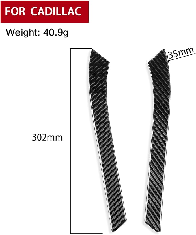 Real Carbon Fiber Trim for Cadillac CTS Accessories | for 2008 2009 2010 2011 2012 2013 Gear Shift Side Strip Sticker Interior Thick Overlay Decal - B