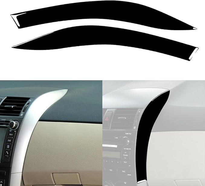 Glossy Bright Piano Black Car Dash Central Navigation Screen Side Panel Decorative Strip Cover Sticker Interior Trim Compatible with Toyota Corolla 2009 2010 2011 2012 2013 Auto Trim Accessories
