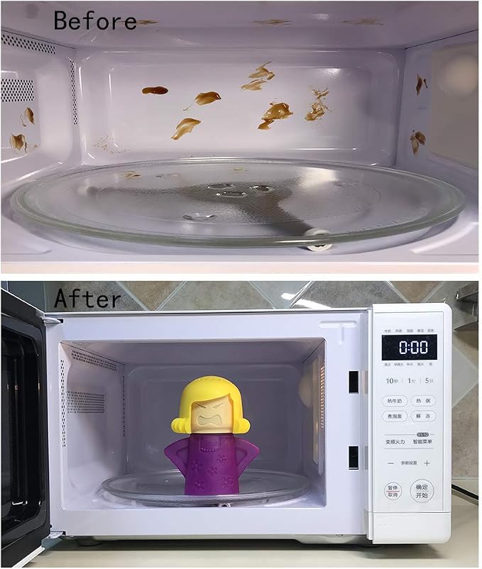 Angry Mom Microwave Cleaner, Mad Mama Microwave Steam Cleaner, Just Add Vinegar and Water, Easily Cleans the Crud in Minutes (Purple)