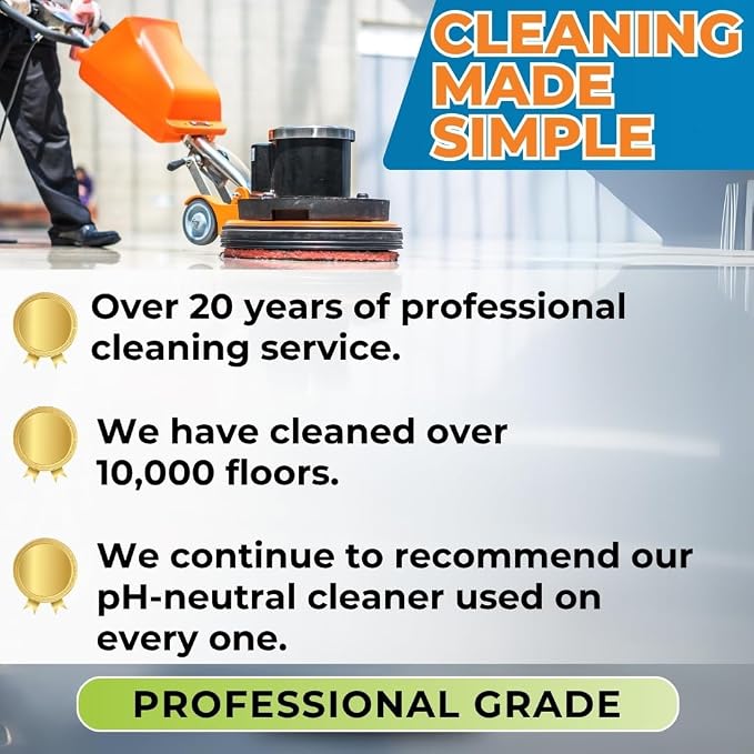 pH Neutral Floor Cleaner – No Rinse Daily Mopping Solution for Tile, Stone, Marble & Hardwood – Streak-Free, Residue-Free, Professional Grade Concentrate