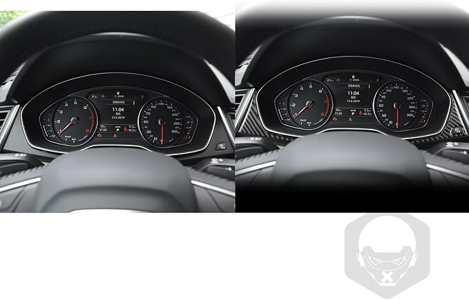 Real Carbon Fiber Trim for Audi 80A Q5 Accessories | for SQ5 2018-2025 Dash Instrument Cluster Speedometer Frame Cover Sticker Interior Thick Overlay Decal