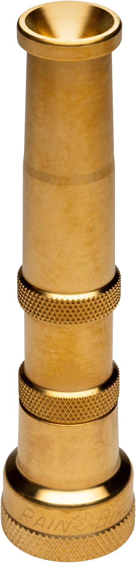 Rain Bird HENZLB5ADJ 5-Inch Lead-Free Brass Twist Adjustable Water Hose End Nozzle - High Pressure Garden Hose Sprayer with Adjustable Stream Pattern, 3/4 in GHT Connection for Outdoor Cleaning