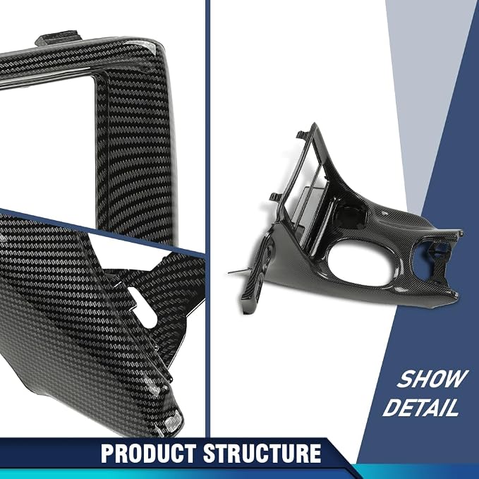 PIT66 Double Din Dash Kit Fit Chevy Corvette C5 1997-2004 Carbon Fiber | Radio Installation Panel Fit Chevy Corvette C5 1997 1998-2004 10407815, Dash Bezel Kit, Black Carbon Fiber