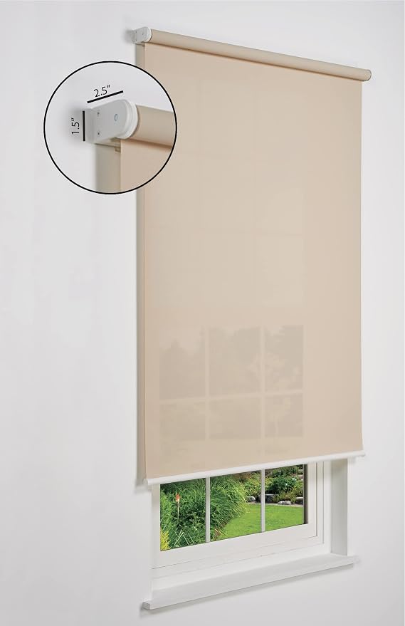 Cordless 5% Solar Screen Standard Roller Shade, Sand 45 W x 78 H (Arrives 1/4" Narrower)
