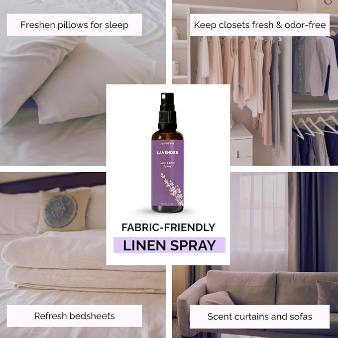 Lavender Air Freshener Spray for Room, Linen & Pillow 100ml by Aromafume | Made with Pure Lavender Essential Oil | Aromatherapy Spray to Sleep & Comfort | Mist for Bedding, Fabrics