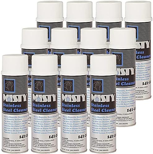 MISTY Heavy-Duty Stainless Steel Cleaner 15 oz Aero 1001541 (Case of 12) Pro Trusted Clean