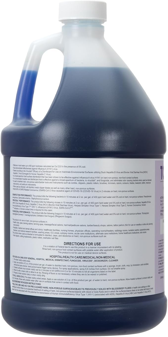 ForPro Total-Cide Disinfectant Solution, 2X Concentrated Formula, Hospital Grade Sanitizer & All Purpose Cleaner, 1 Gallon (128 Fl Oz)