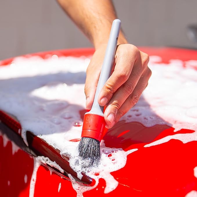Chemical Guys All in the Details Exterior Detailing Brushes - 3-Piece Soft Scratch-Free Brushes for Wheels, Bumpers, Grilles, Badging & Tight Exterior Gaps on Cars, Trucks, SUVs & More | Three soft, scratch-free brushes reach wheels, bumpers, grilles, ...