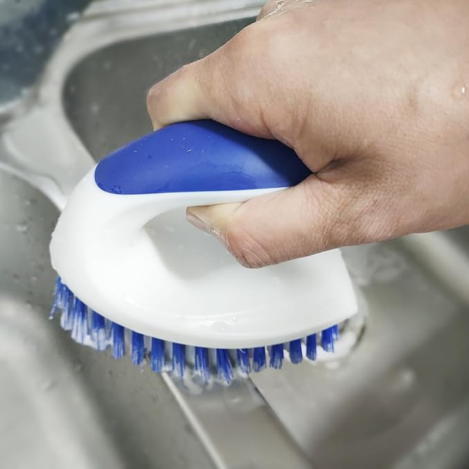 CELOX Stiff Bristle Brush for Cleaning, Hard Bristle Brush for Carpet Cleaning, Blue