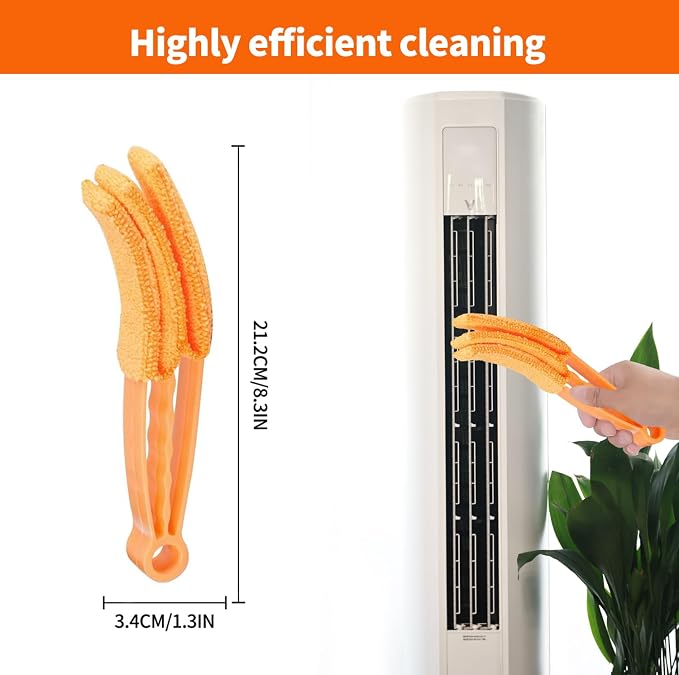 6 Finger Blind Cleaner Duster Tool, LZJPECES Window Blinds Cleaner with 6 Reusable Microfiber Covers for Venetian, Wood, Vinyl Blinds, AC Vents, Window Sills & Tracks