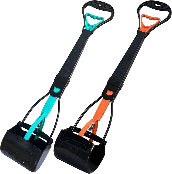 ienjoyed 2-Piece Pooper Scooper for Large Medium & Small Dogs Heavy Duty,Long Handled Dog Poop Scooper for Grass,Durable Dog Poop Pick Up Tool