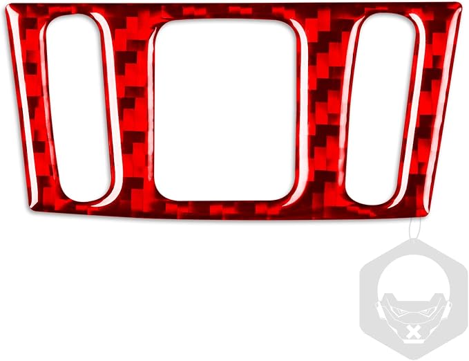 Red Real Carbon Fiber Trim for Nissan Rogue Accessories | for 2014-2020 / Rogue Sport 2017-2022 Hazard Light Panel Sticker Interior Thick Overlay Decal