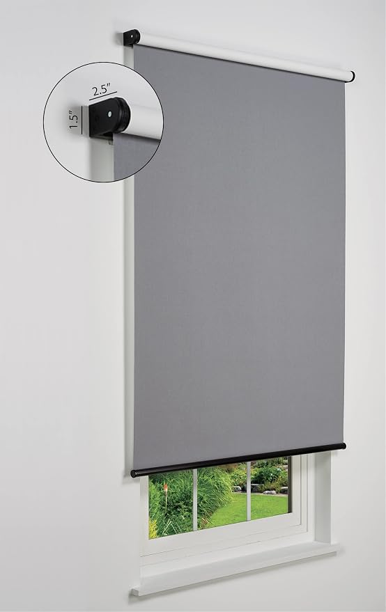 Cordless Sierra Blackout Roller Shade, Light Grey 62 1/2 W x 66 H (Arrives 1/4" Narrower)