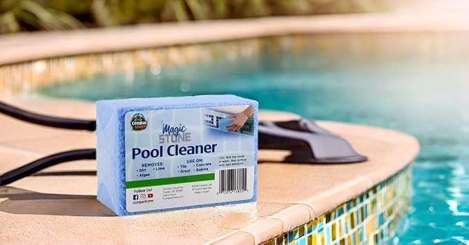 COMPAC Home Magic Stone Pool Cleaner to Easily Remove Dirt, Algae, Lime, and More - Recycled Glass Stone