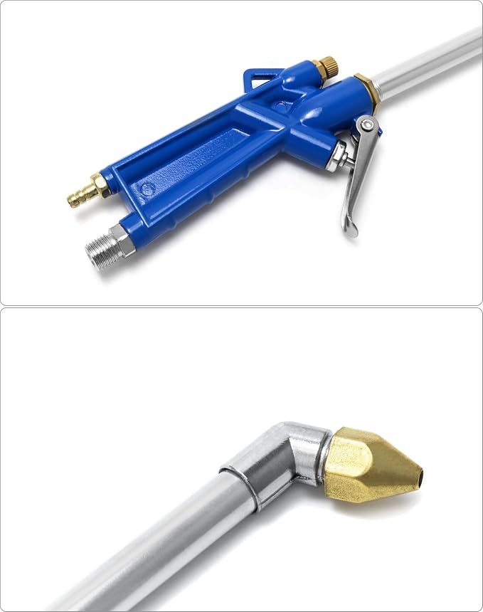QWORK 2 Set Air Blow Gun Pneumatic Engine Cleaning Gun with 4Ft Hose, Cleaning Degreaser Sprayer Tool