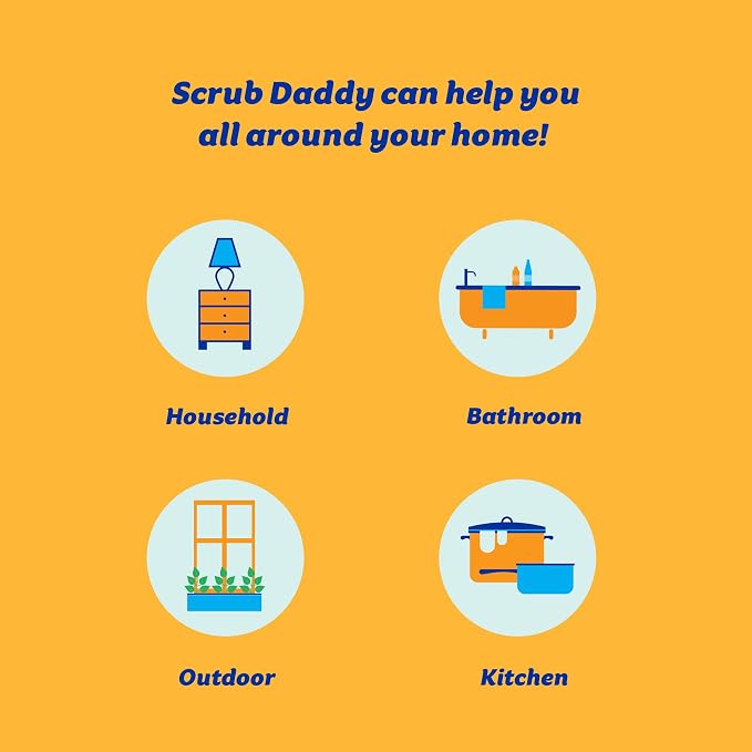 Scrub Daddy Colors Kitchen Sponges, Dish Sponges for Washing Up, Texture Changing Washing Up Sponge, Non Scratch Dish Scrubber, Odour Resistant Bathroom Cleaning Products, Dishwasher Safe, Pack of 2