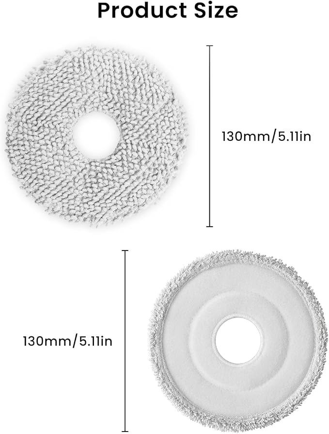 6Pack Microfiber Vacuum Mop Cloth Pads for Dreame X50 Ultra/L20 Ultra/L10s Pro/X30 Ultra/L10s Pro Gen2/X40 Ultra/ECOVACS T3OS/T50/Mova P10/P50,Replacement Part Washing Mopping Pad Replacement Mop Pad