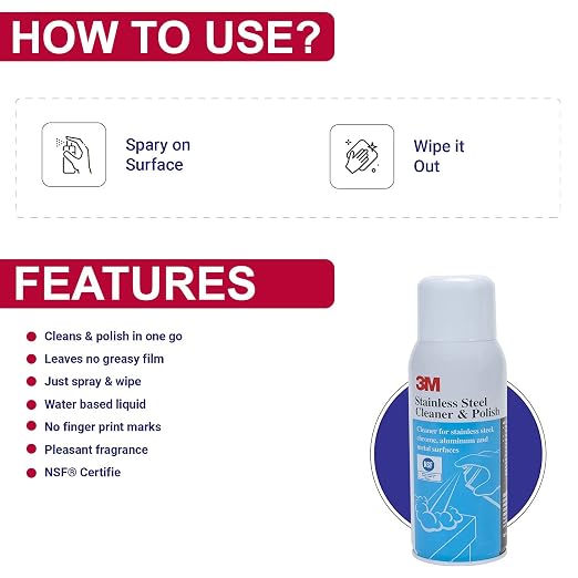 3M Stainless Steel Cleaner and Polish, 21 oz Aerosol