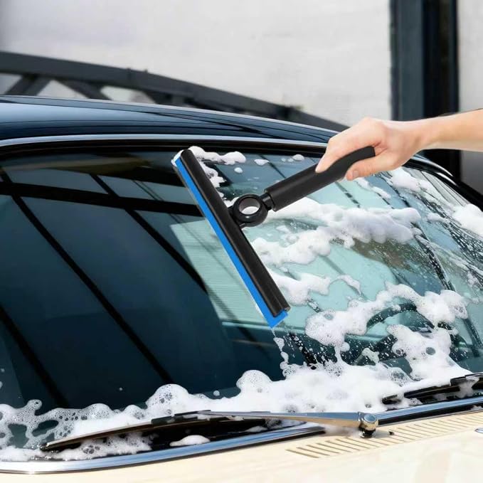 Shower Squeegee for Glass Doors, Squeegee with Long Handle, Telescoping Squeegee for Shower, Extendable Window Cleaner Tool for Car Windows, Tile Walls, Sliding Door, Shower Glass Door