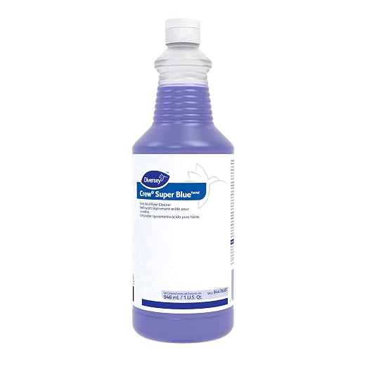 CREW 94476081 Super Blue Mild Acid Toilet Bowl Cleaner, Removes Rust, Scale & Stains, Citrus Scent, Ready-to-Use Squeeze Bottle, 32-Ounce