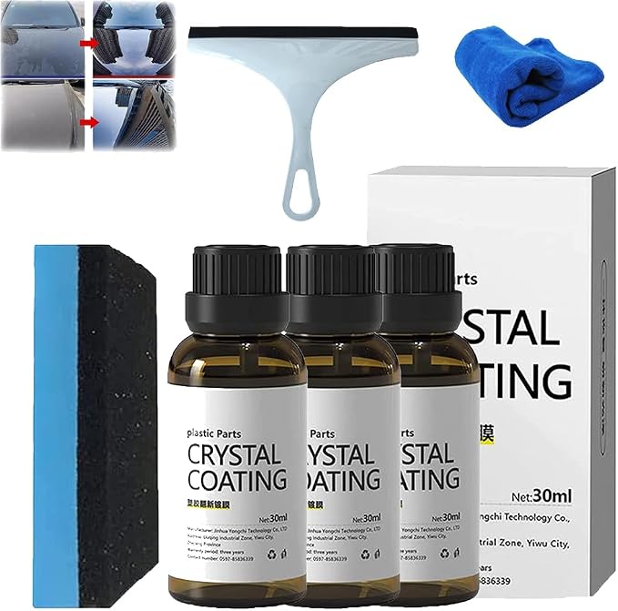 Crystal Coating for Car Plastic Parts, Cristal Coating para Plástico Del Carro, Crystal Coating for Car, Plastic Parts Crystal Coating, Nano Crystal Coating Agent (3PCS)