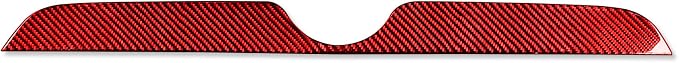 Red Real Carbon Fiber Trim for Nissan Rogue Accessories | for 014 2015 2016 2017 2018 2019 2020 S SL SV Rear License Plate Upper Decorative Strip Sticker Exterior Thick Overlay Decal