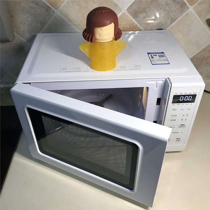 Angry Mom Microwave Cleaner, Mad Mama Microwave Steam Cleaner, Just Add Vinegar and Water, Easily Cleans the Crud in Minutes (Yellow)