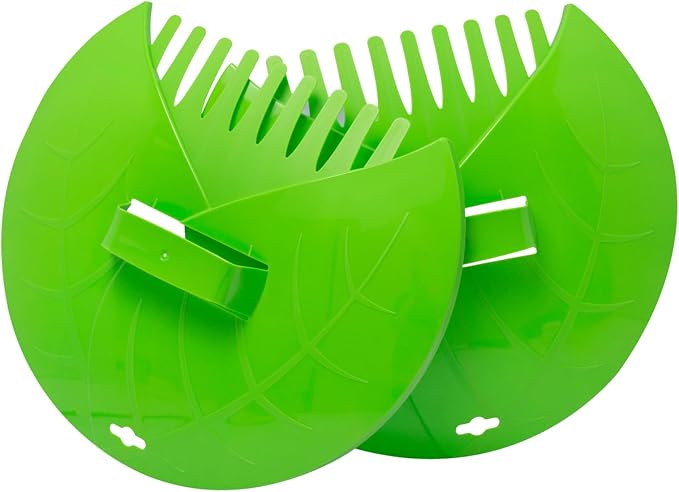 Hand Rakes,Leaf Scoops and Leaf Claws for Picking up Leaves | Grass Clippings and Lawn Debris,Light Green,1set（2pcs）