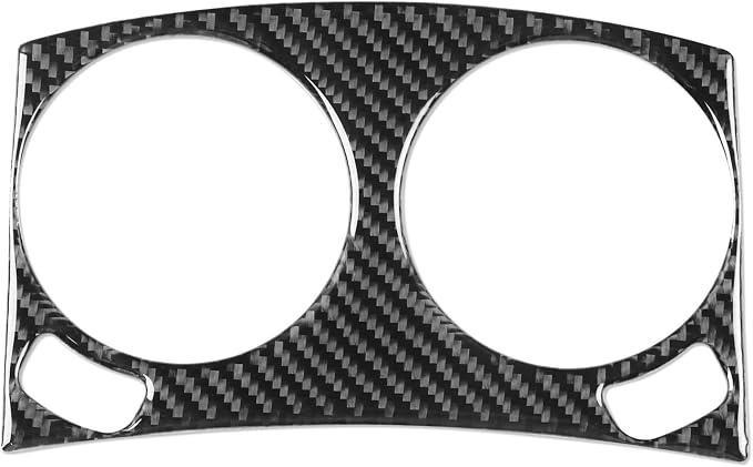 Real Carbon Fiber Car Cup Holder Panel Sticker Compatible with 2015-2023 Chrysler 300 / 300C / 300S / Limited/Touring Interior Decal Trim Accessoriess - B