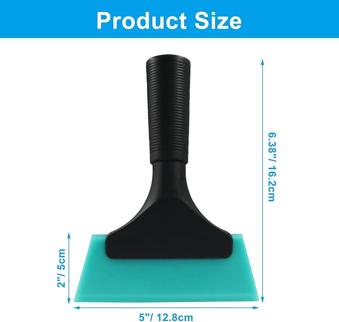 Hordion 2Pcs Small Squeegee 5" Rubber Blade Window Tint Squeegee Light Blue | Light Blue Mini Wiper for Car Windshield Mirror Shower Auto Cleaning