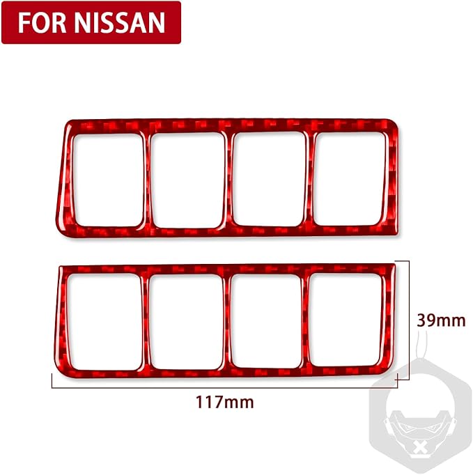 Red Real Carbon Fiber Trim for Nissan Rogue Accessories | for 2014-2020 / Rogue Sport 2017-2022 Driving Mode Select Switch Panel Cover Sticker Interior Thick Overlay Decal