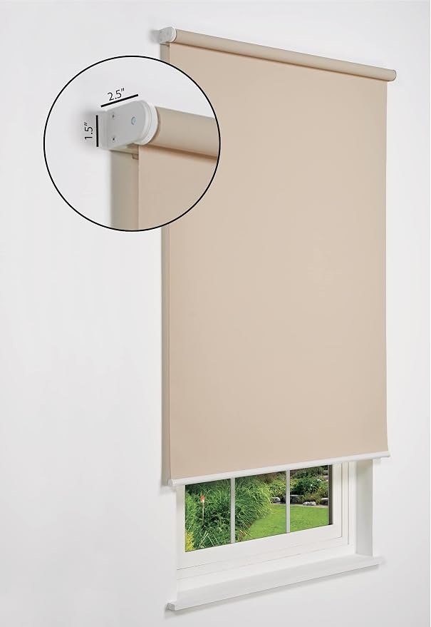Linen Avenue Cordless 1% Solar Screen Standard Roller Shade, Sand 35 1/2 W x 78 H (Arrives 1/4" Narrower)