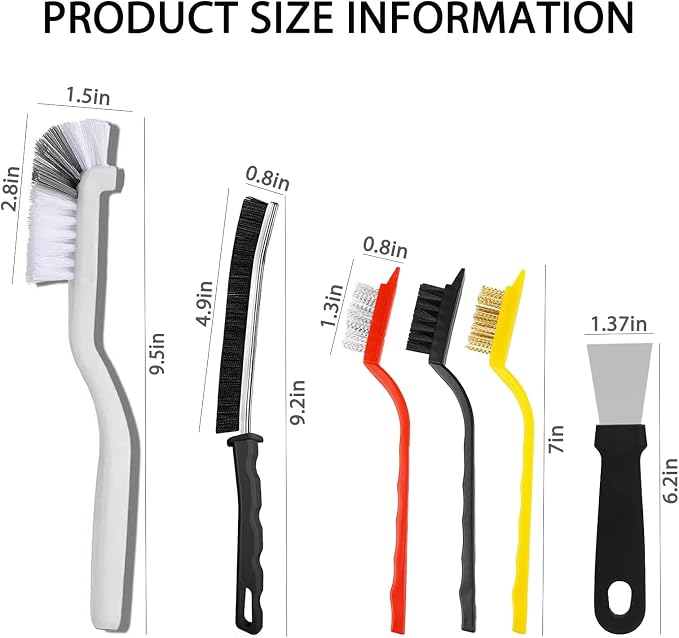 Crevice Cleaning Brush Tool - Heavy Duty Hard Bristle Gap Brush for Deep Cleaning - Ultra-Thin Grout Scrubber for Bathroom, Toilet, Bathtub, Kitchen Sink & Window Tracks-12 Pack