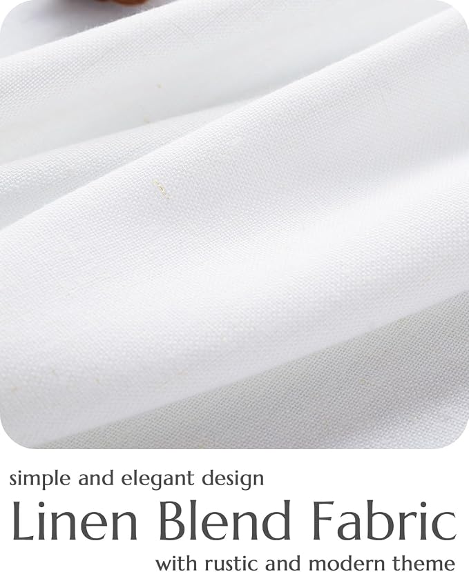 jinchan Linen Tier Curtains with Lined, 26x24, 2 Panels, Beige White | Light filtering, rod pocket, cafe curtains, machine washable, small window treatment, cottage style, kitchen, laundry room