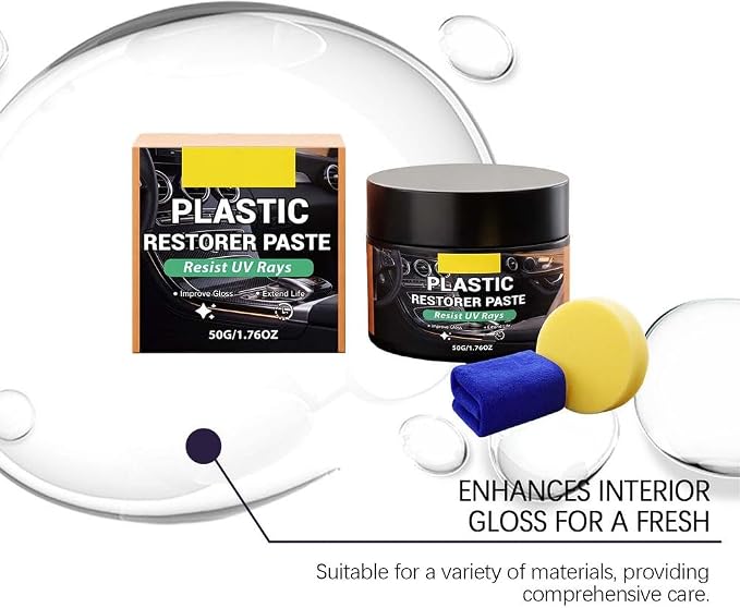Plastic Restorer for Cars, Back to Black Trim Restorer Polish- Renews Faded Bumpers, Dashboard, Plastic, Vinyl & Rubber Trim Back to Black Shine, for All Vehicles Cars, Trucks, Suvs