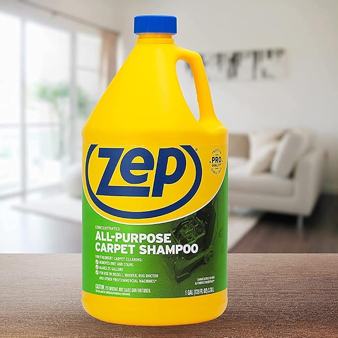 Zep All-Purpose Carpet Shampoo Concentrate Cleaner - 1 Gallon - ZUCEC128 - Professional Formula Removes Dirt and Stains (Pack of 2)