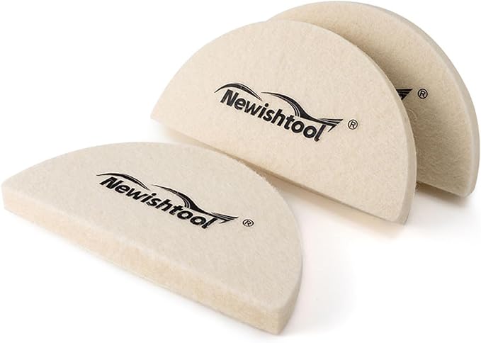 NEWISHTOOL 3 PCS Wool Felt Squeegee Window Tint Tools, Scratch-Free Scraper | Soft Woolen Squeegee for Vinyl Wrap, Glass Tint Film, Car Wrapping, PPF Installation, Felt Squeegee for Vinyl, Scrub Block