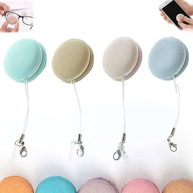 4PCS Macaron Screen Cleaner Set - Phone Wipe & Cleaning Ball Combo