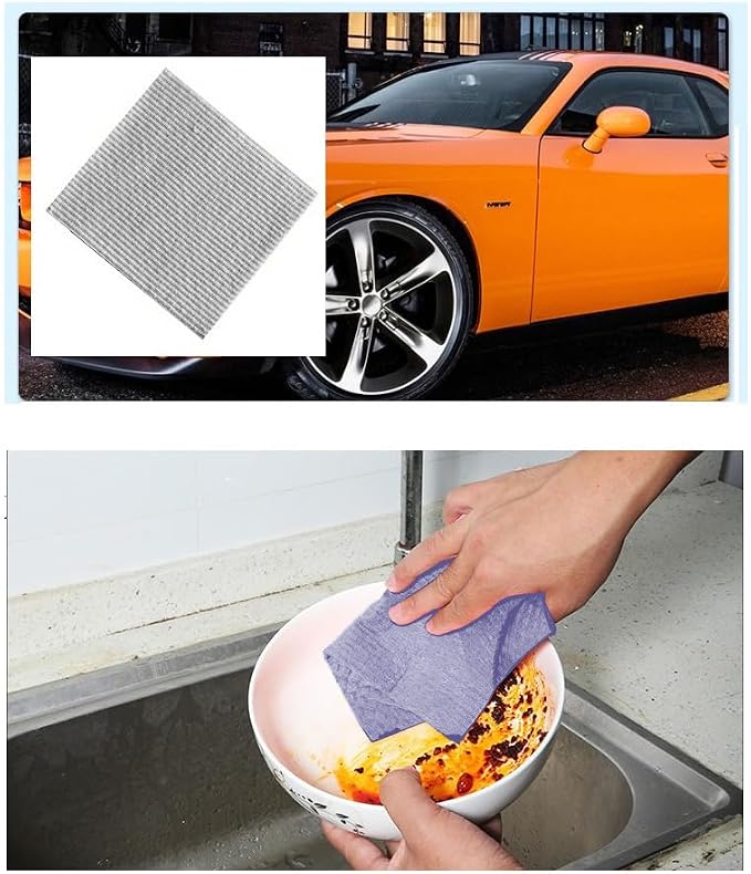 Reusable Cleaning Cellulose Sponge Cloths Absorbent Wipes Clean Kitchen Car Dish Eco-Friendly Dishcloth Hand Towel Auto (2 Pack (10pcs))