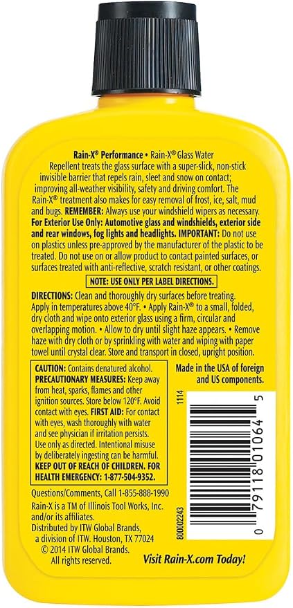Rain-X 800002243 Glass Treatment, 7 oz. - Exterior Glass Treatment To Dramatically Improve Wet Weather Driving Visibility During All Weather Conditions