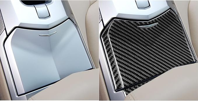 Real Carbon Fiber Trim for Cadillac CTS Accessories | for 2008 2009 2010 2011 2012 2013 Storage Box Decoration Panel Sticker Interior Thick Overlay Decal