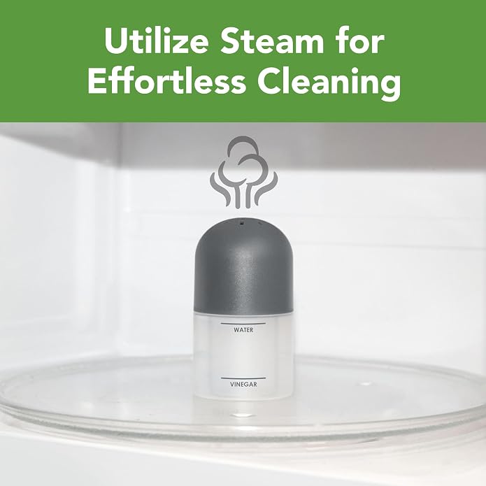 Tovolo Microwave Steam Cleaner for Inside Microwave Oven Easy to Use Fill Lines for Water Vinegar Helps Clean and Deodorize, Microwaveable Silicone BPA Free Steaming Cleaner for Home Office Microwave