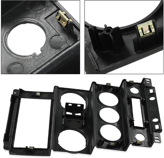DOTCOM Center Dash Bezel Trim Fit Jeep Wrangler 2007-2010 Black | Dashboard Instrument Panel Center Bezel Trim,Dash Center Cover