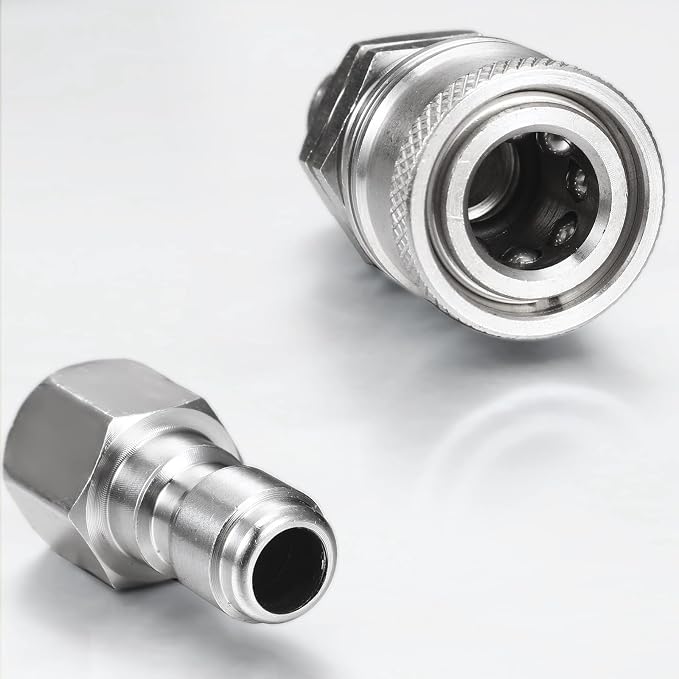 4 Sets NPT 1/4 Inch Pressure Washer Coupler Quick Connect Plug Male Female 1/4 Quick Connect Fittings Pressure Washer Adapters Accessories(Internal Thread)