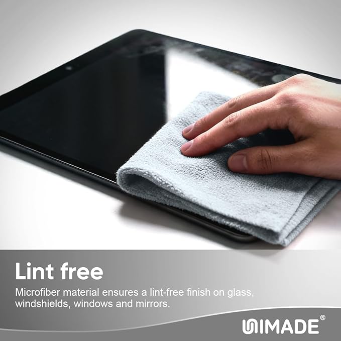 UNIMADE Microfiber Cleaning Cloth, 100 Sheets Microfiber Towels for Cars | Commercial Grade Washcloths Lint-Free Bulk Shop Towel Cleaning Rags for Household Restaurant Garage, 11"x 9", Grey